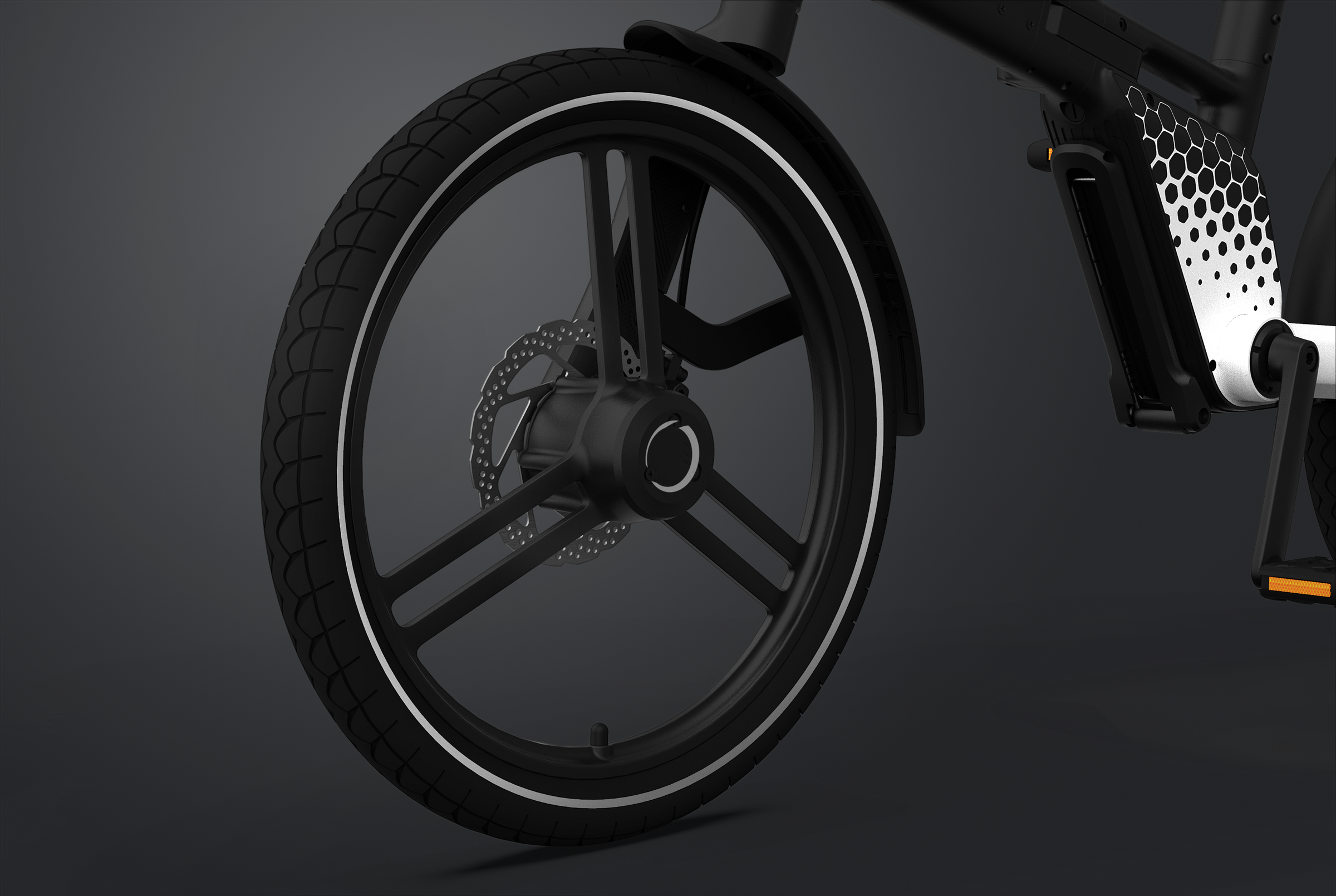 OMVOS Hyphen Folding E-bike in-wheel motor 電動摺疊輔助自行車前置電機